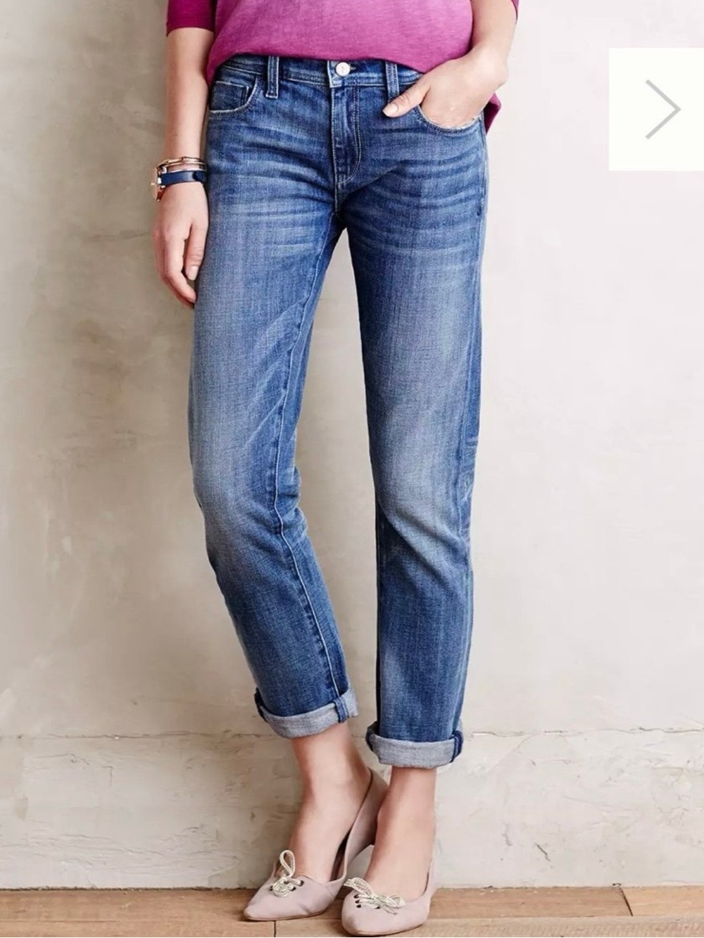 Pilcro Women’s Boyfriend Jeans in Blue Wash